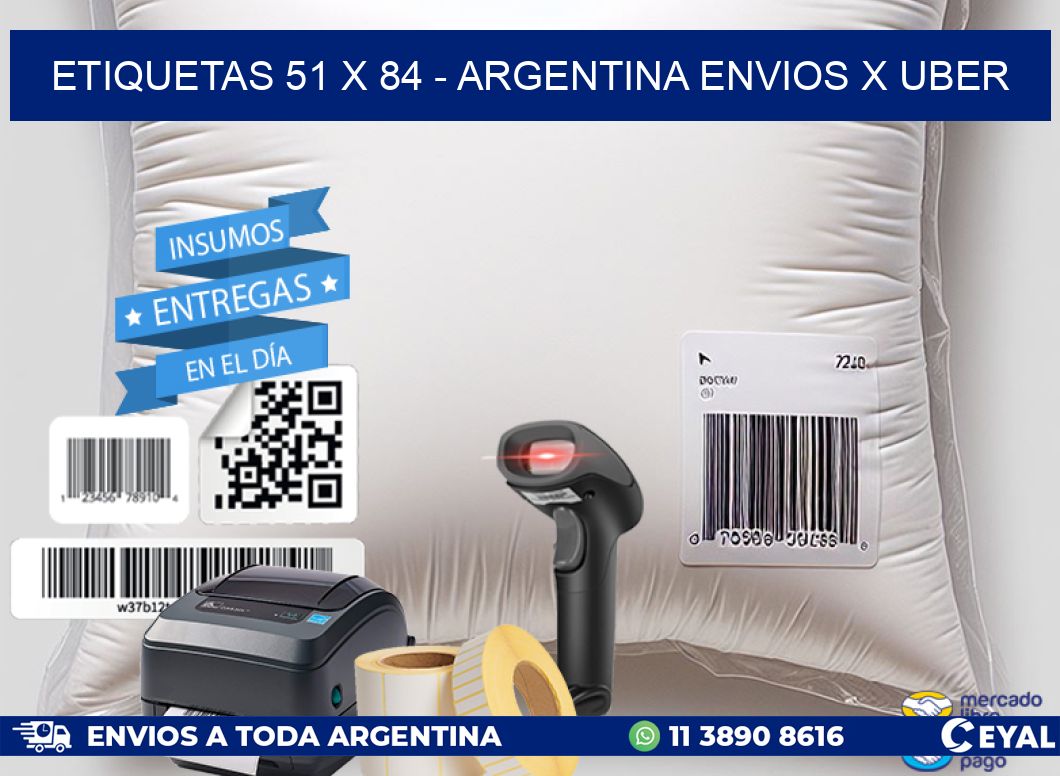 ETIQUETAS 51 x 84 - ARGENTINA ENVIOS X UBER