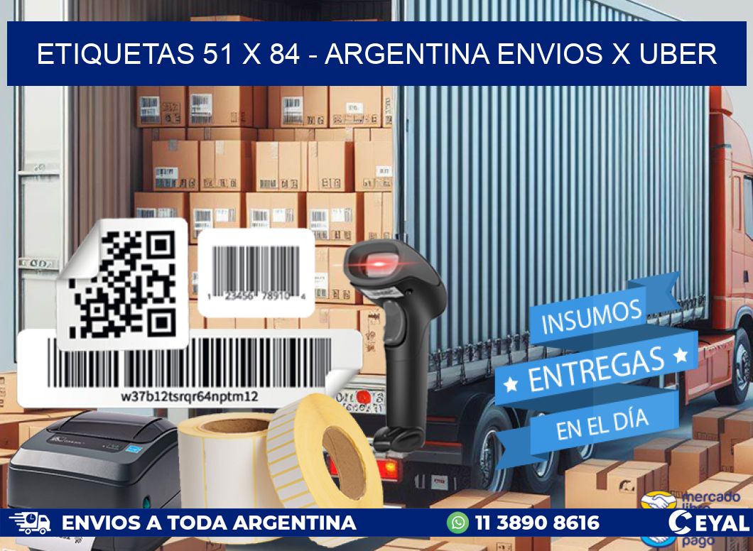 ETIQUETAS 51 x 84 - ARGENTINA ENVIOS X UBER