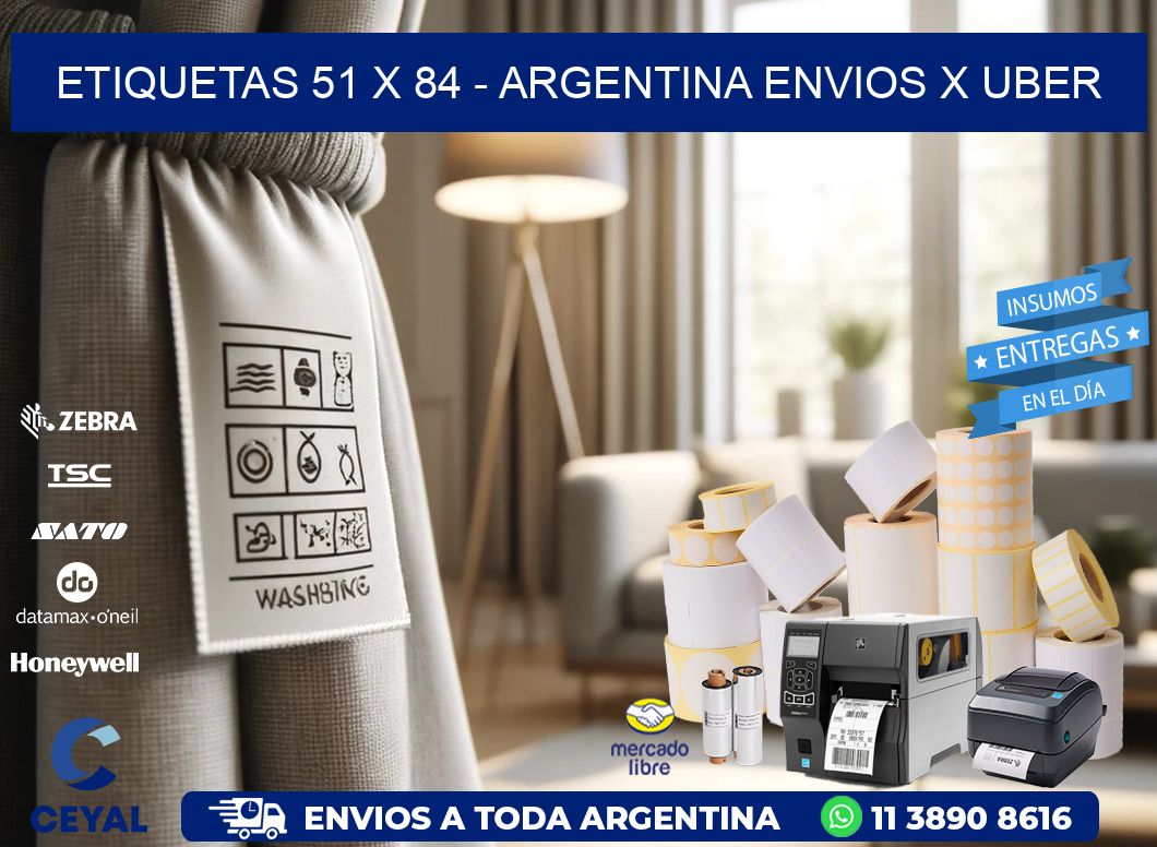 ETIQUETAS 51 x 84 - ARGENTINA ENVIOS X UBER