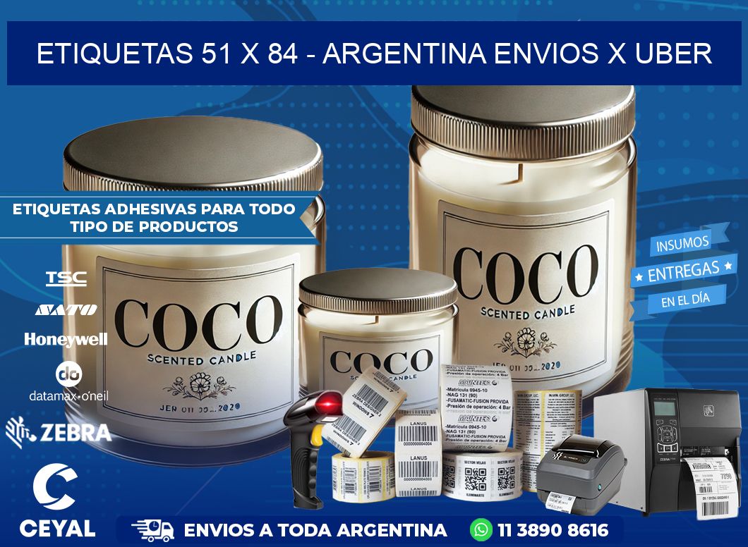 ETIQUETAS 51 x 84 – ARGENTINA ENVIOS X UBER