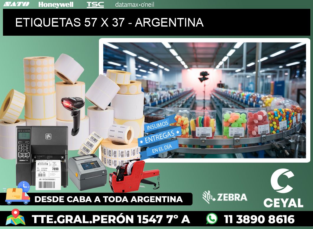 ETIQUETAS 57 x 37 - ARGENTINA