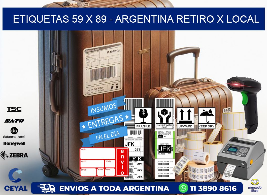 ETIQUETAS 59 x 89 - ARGENTINA RETIRO X LOCAL