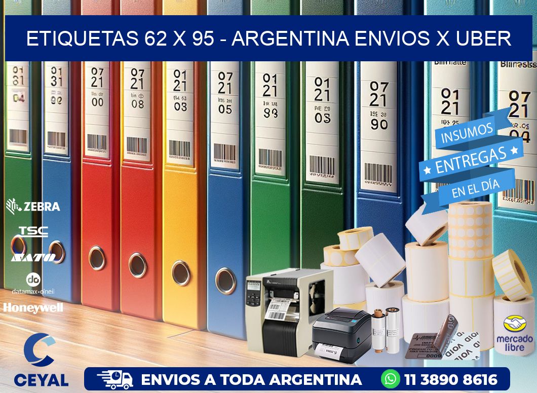 ETIQUETAS 62 x 95 - ARGENTINA ENVIOS X UBER