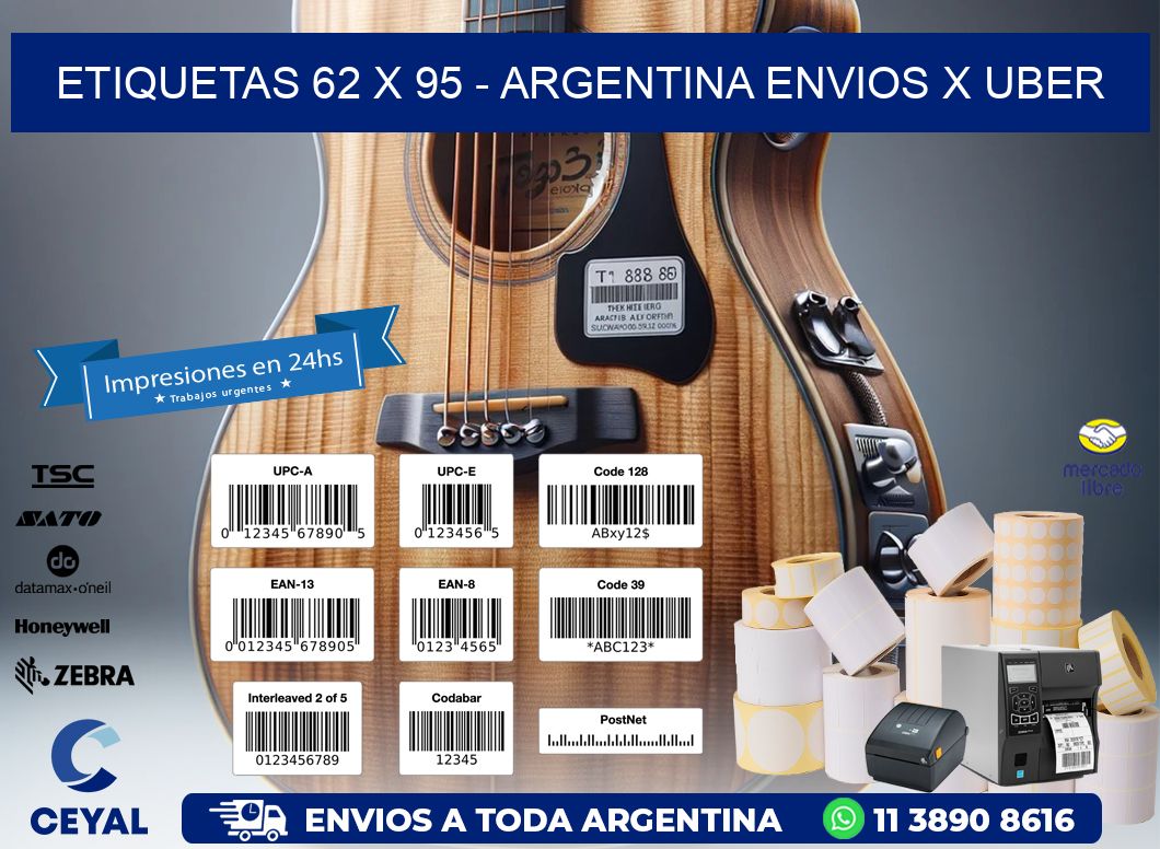 ETIQUETAS 62 x 95 - ARGENTINA ENVIOS X UBER