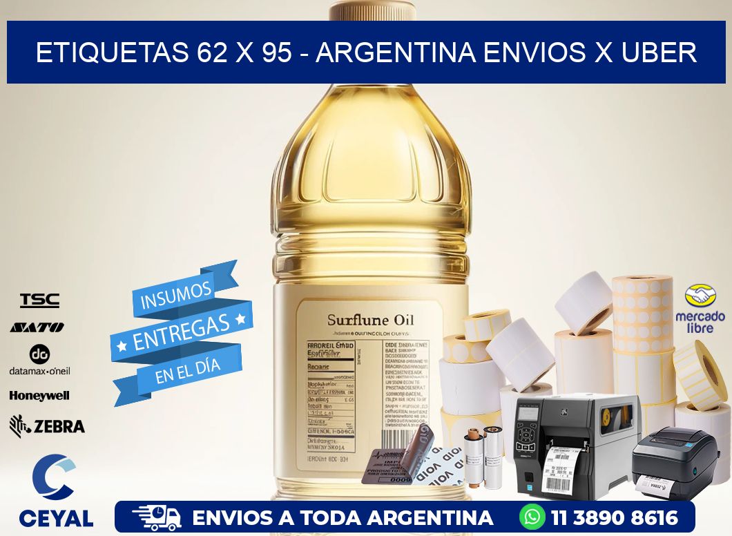 ETIQUETAS 62 x 95 - ARGENTINA ENVIOS X UBER