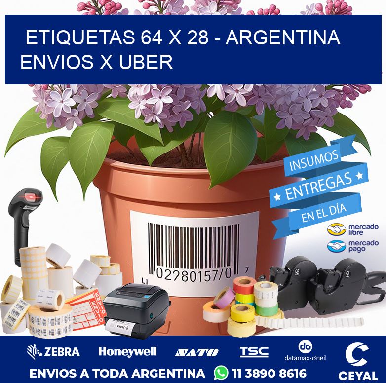 ETIQUETAS 64 x 28 - ARGENTINA ENVIOS X UBER