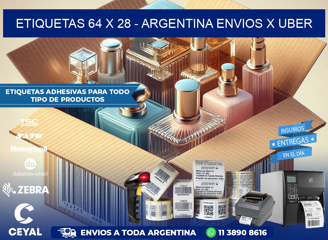 ETIQUETAS 64 x 28 – ARGENTINA ENVIOS X UBER