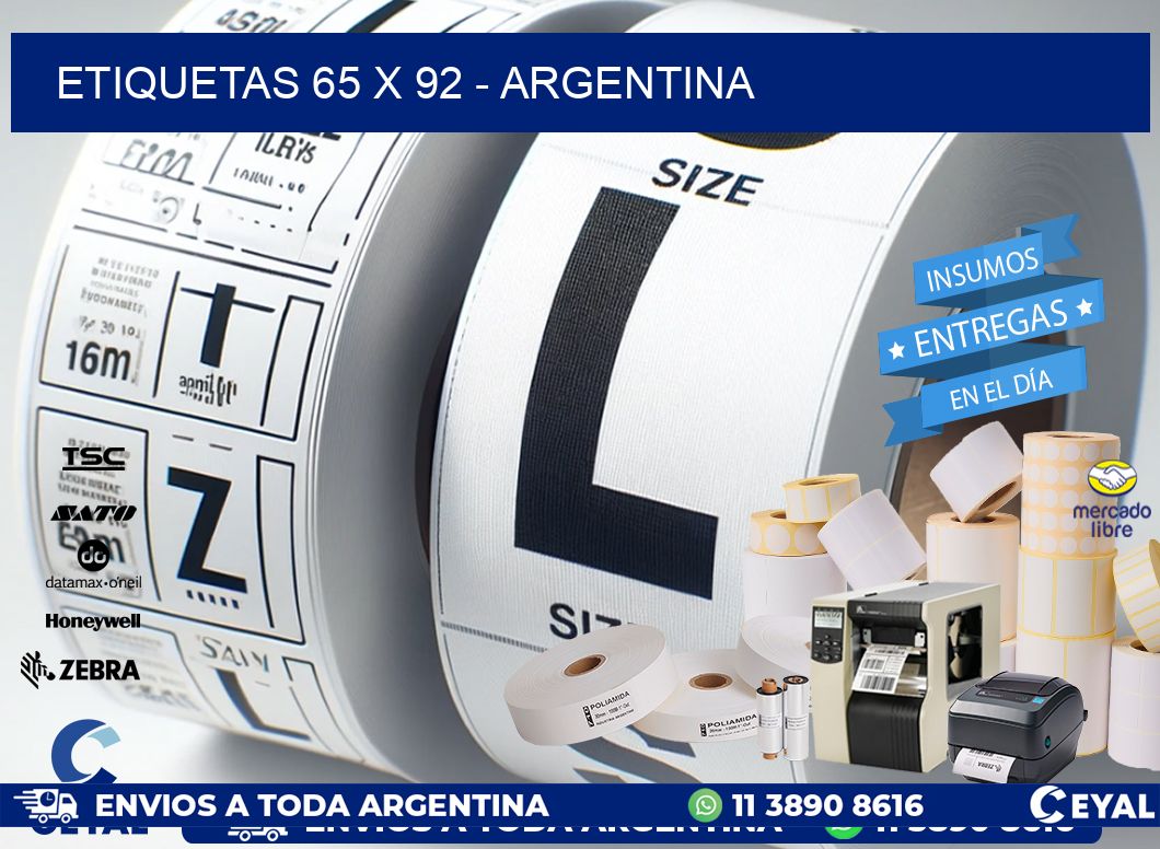 ETIQUETAS 65 x 92 - ARGENTINA