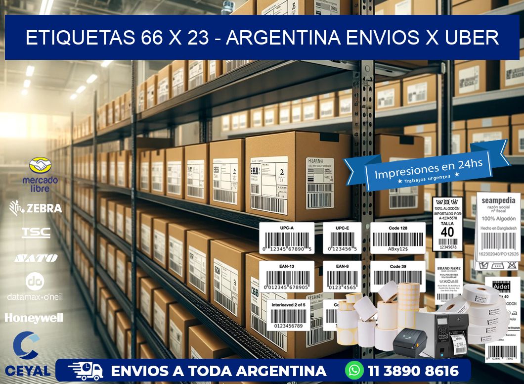 ETIQUETAS 66 x 23 – ARGENTINA ENVIOS X UBER