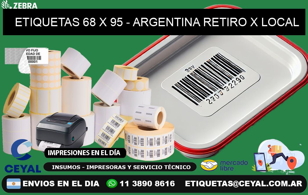 ETIQUETAS 68 x 95 - ARGENTINA RETIRO X LOCAL