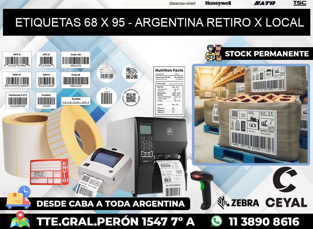 ETIQUETAS 68 x 95 – ARGENTINA RETIRO X LOCAL