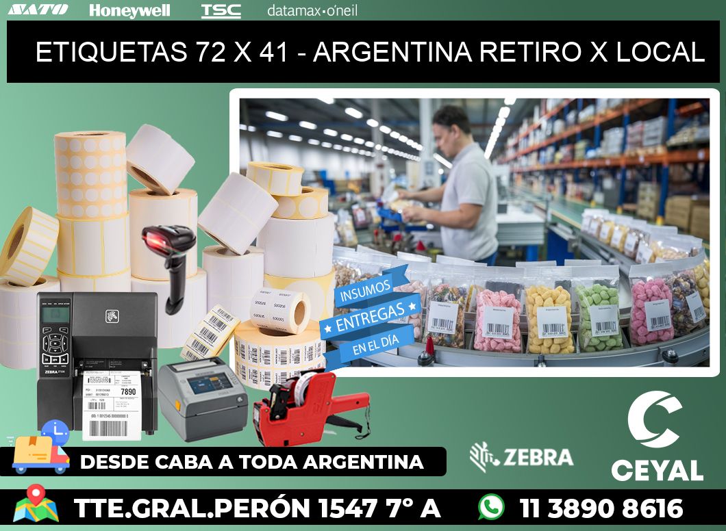 ETIQUETAS 72 x 41 - ARGENTINA RETIRO X LOCAL