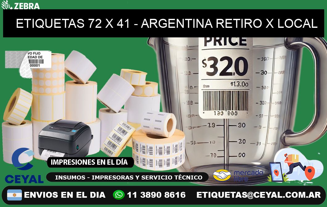 ETIQUETAS 72 x 41 - ARGENTINA RETIRO X LOCAL