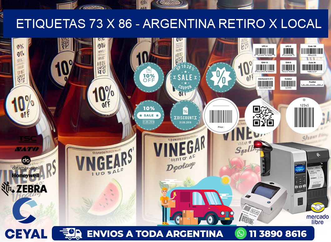 ETIQUETAS 73 x 86 - ARGENTINA RETIRO X LOCAL