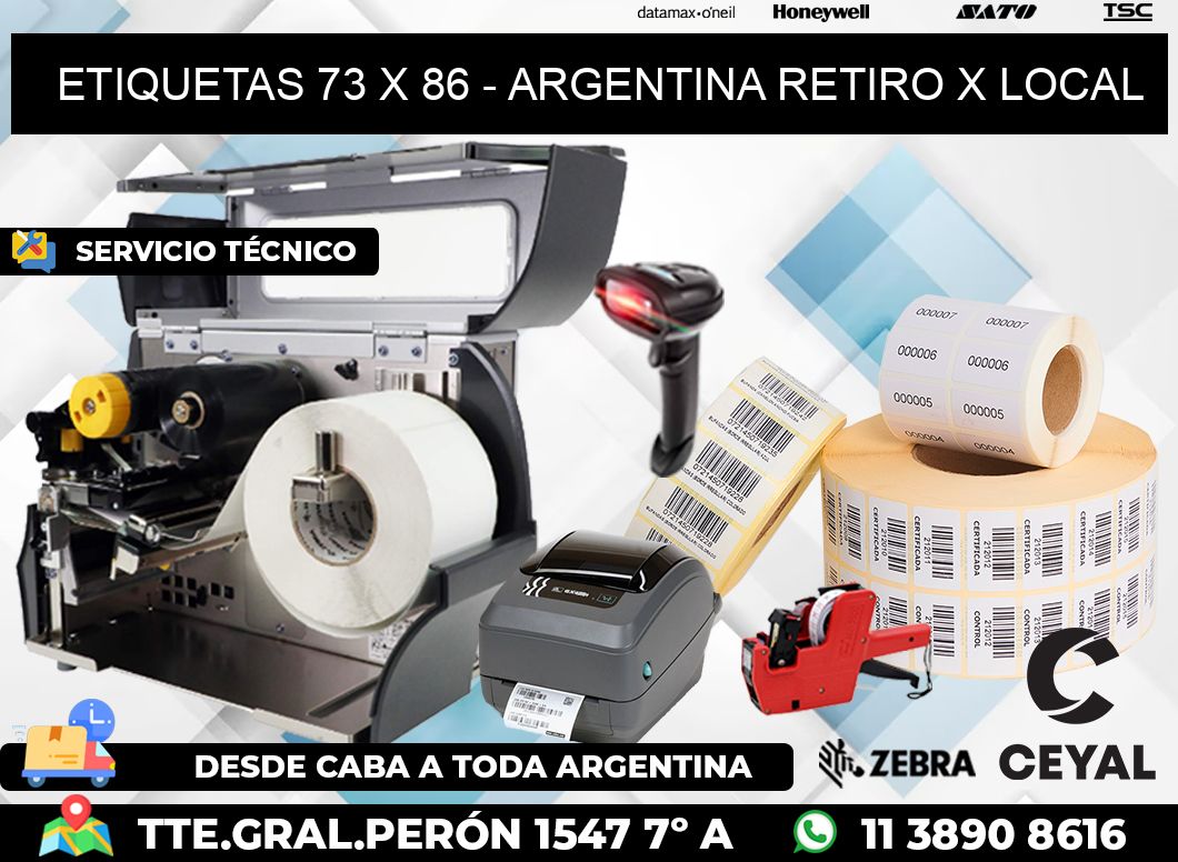 ETIQUETAS 73 x 86 - ARGENTINA RETIRO X LOCAL