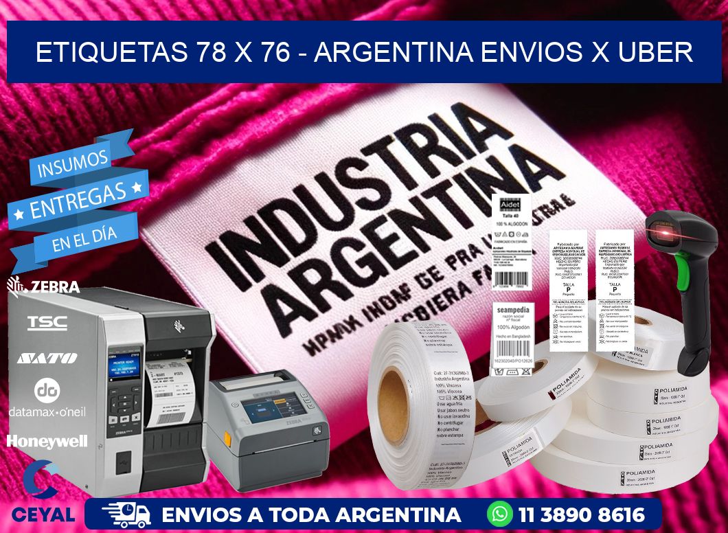 ETIQUETAS 78 x 76 - ARGENTINA ENVIOS X UBER