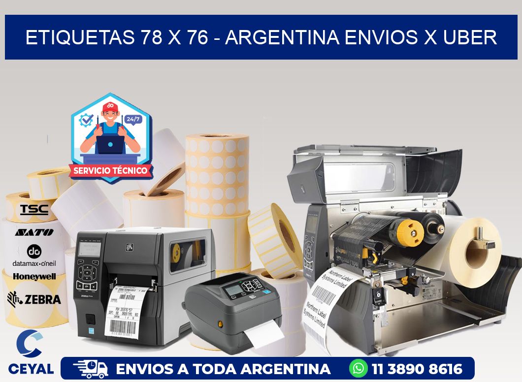 ETIQUETAS 78 x 76 - ARGENTINA ENVIOS X UBER