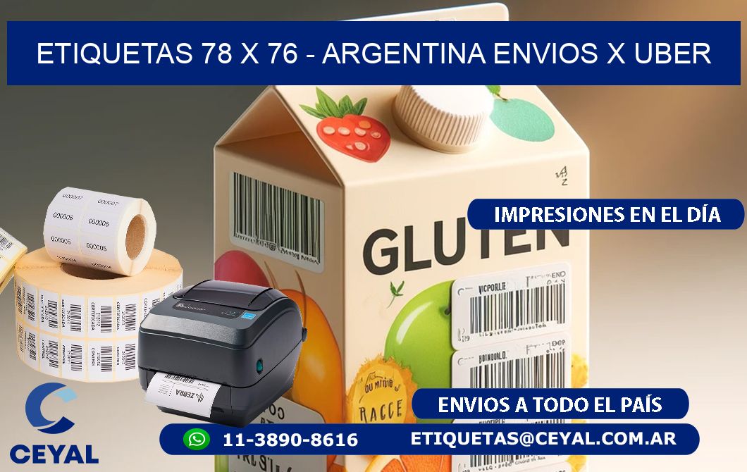 ETIQUETAS 78 x 76 - ARGENTINA ENVIOS X UBER