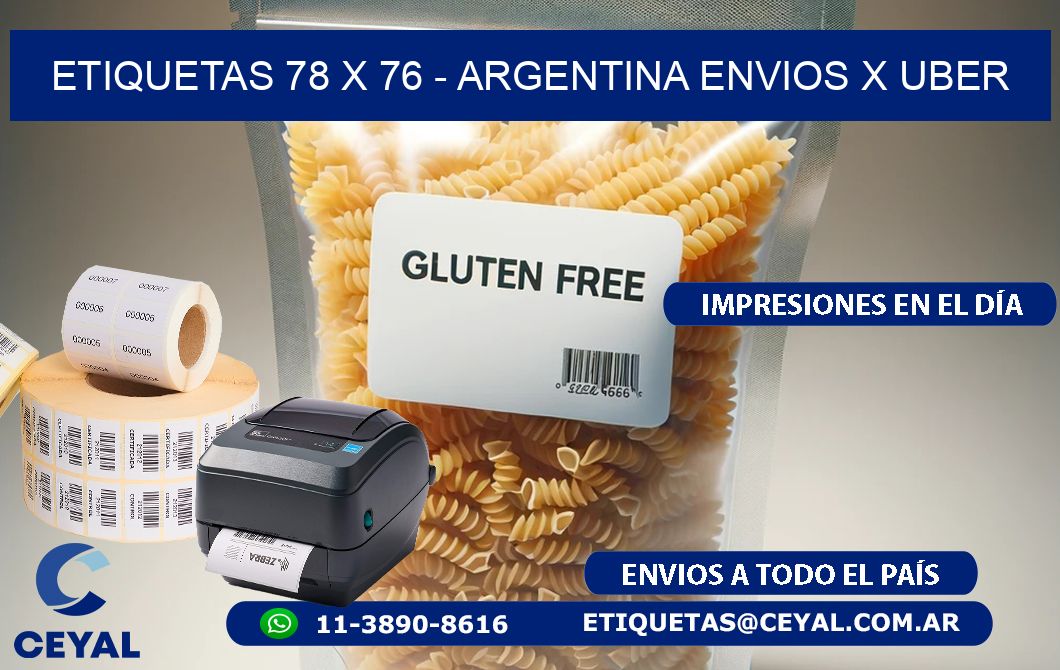 ETIQUETAS 78 x 76 - ARGENTINA ENVIOS X UBER