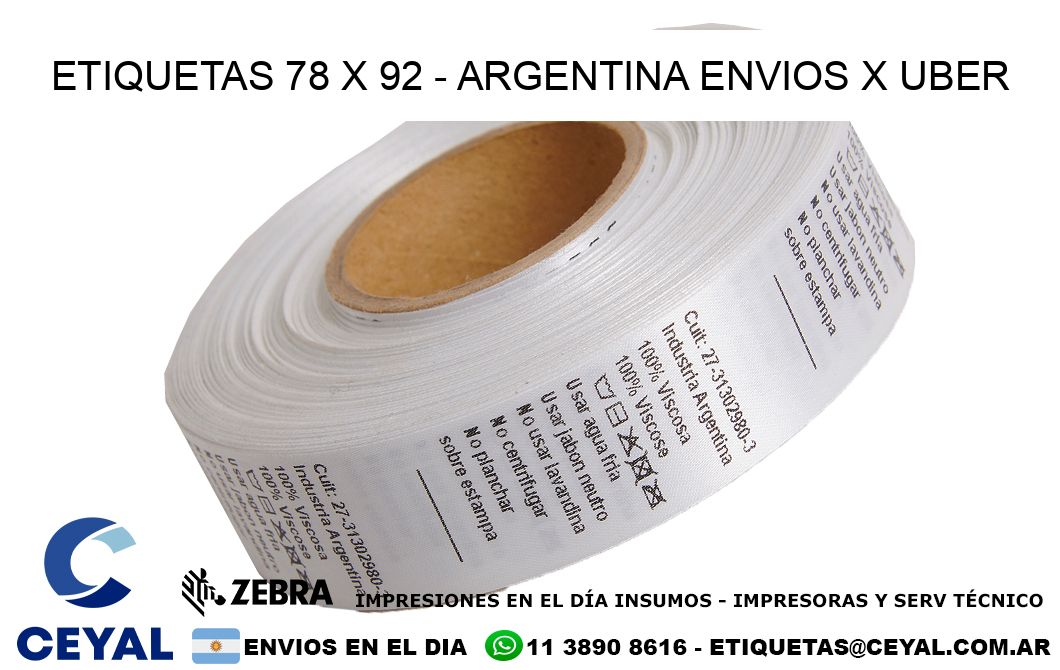 ETIQUETAS 78 x 92 - ARGENTINA ENVIOS X UBER