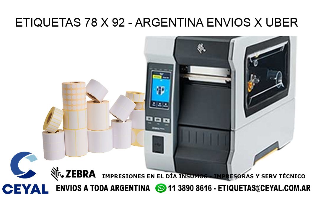 ETIQUETAS 78 x 92 - ARGENTINA ENVIOS X UBER