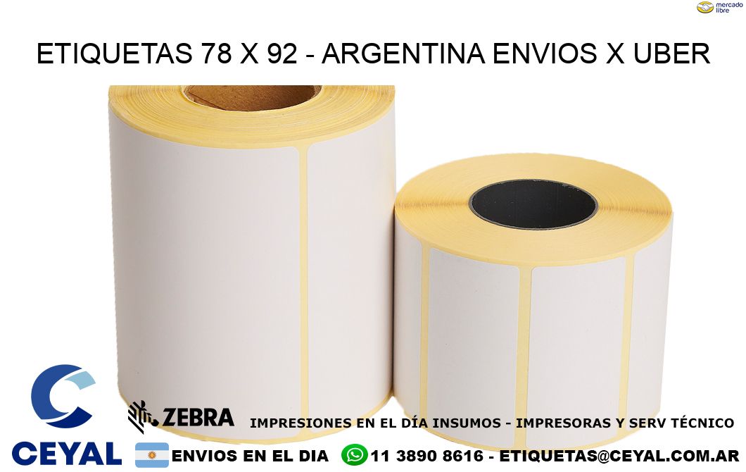 ETIQUETAS 78 x 92 – ARGENTINA ENVIOS X UBER