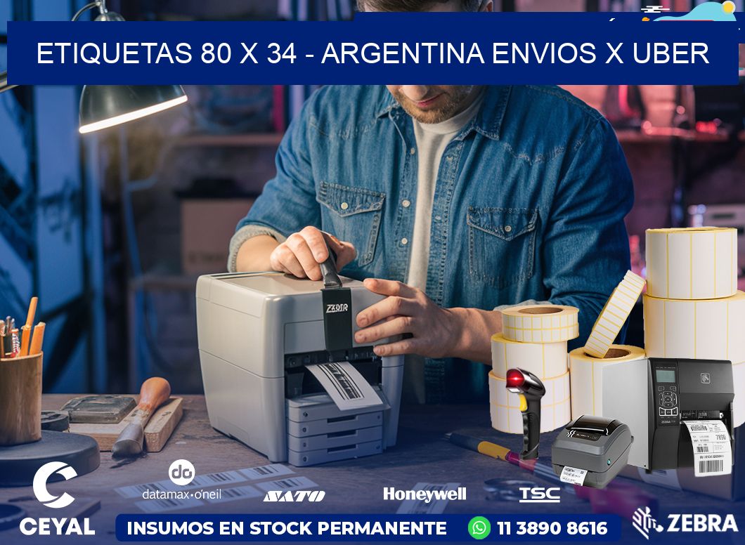 ETIQUETAS 80 x 34 - ARGENTINA ENVIOS X UBER