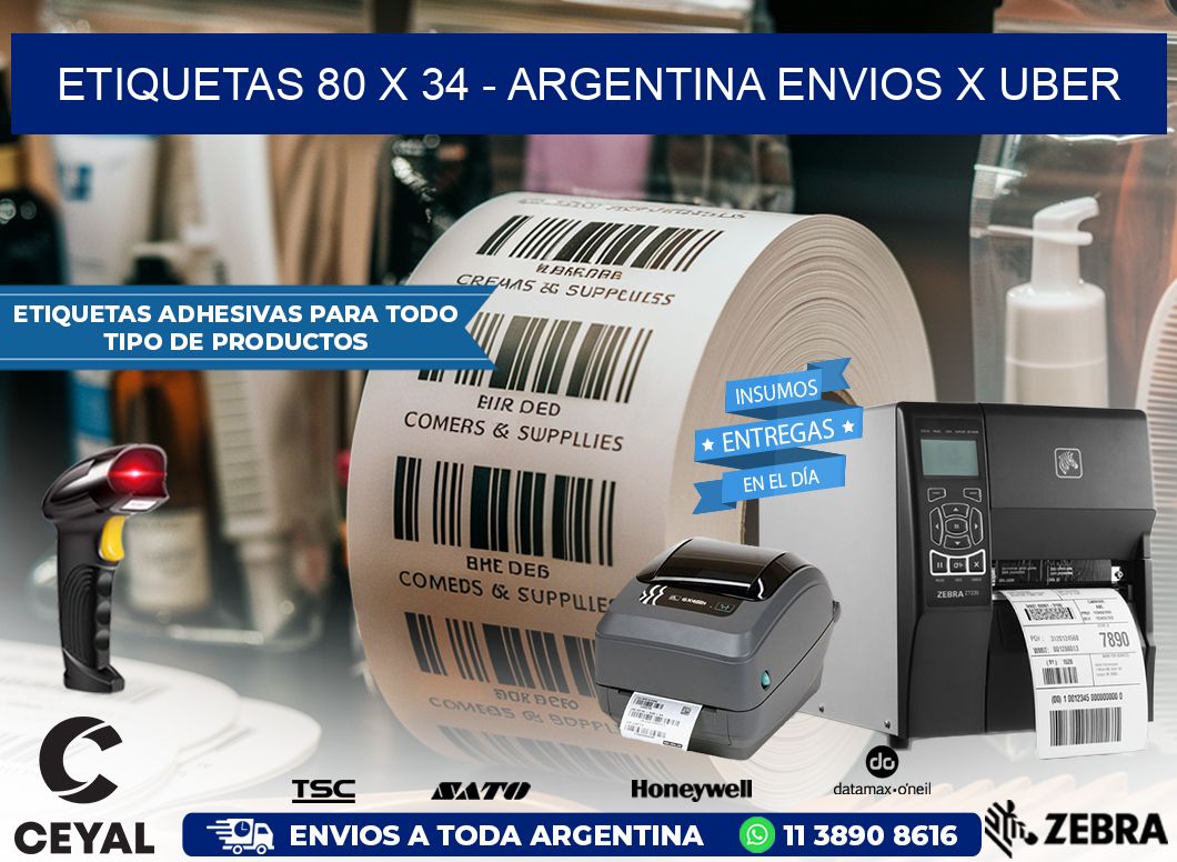 ETIQUETAS 80 x 34 – ARGENTINA ENVIOS X UBER