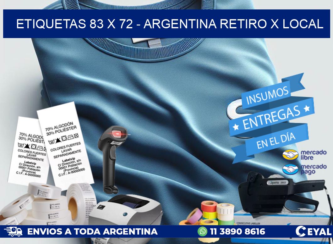 ETIQUETAS 83 x 72 – ARGENTINA RETIRO X LOCAL