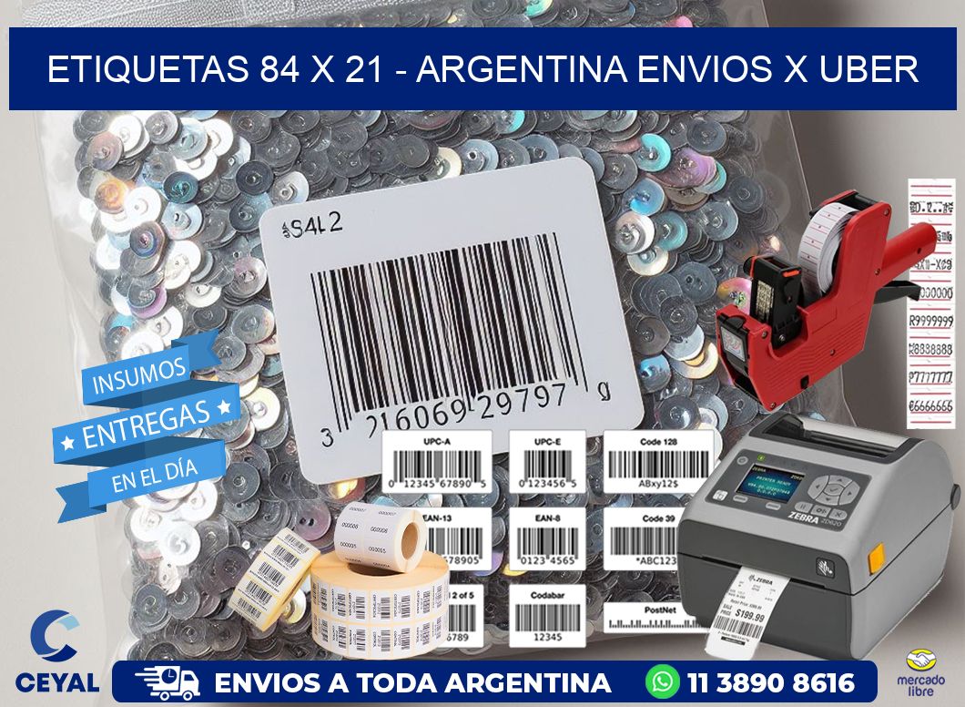 ETIQUETAS 84 x 21 - ARGENTINA ENVIOS X UBER