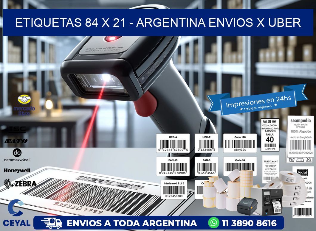 ETIQUETAS 84 x 21 – ARGENTINA ENVIOS X UBER