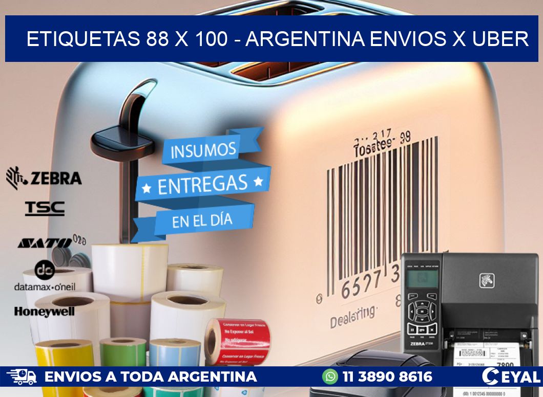 ETIQUETAS 88 x 100 - ARGENTINA ENVIOS X UBER