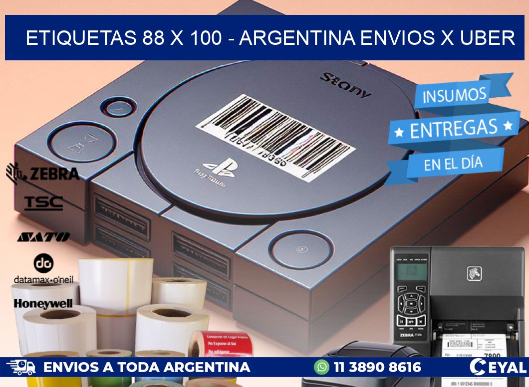 ETIQUETAS 88 x 100 - ARGENTINA ENVIOS X UBER