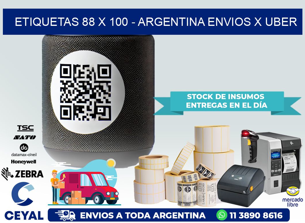 ETIQUETAS 88 x 100 – ARGENTINA ENVIOS X UBER