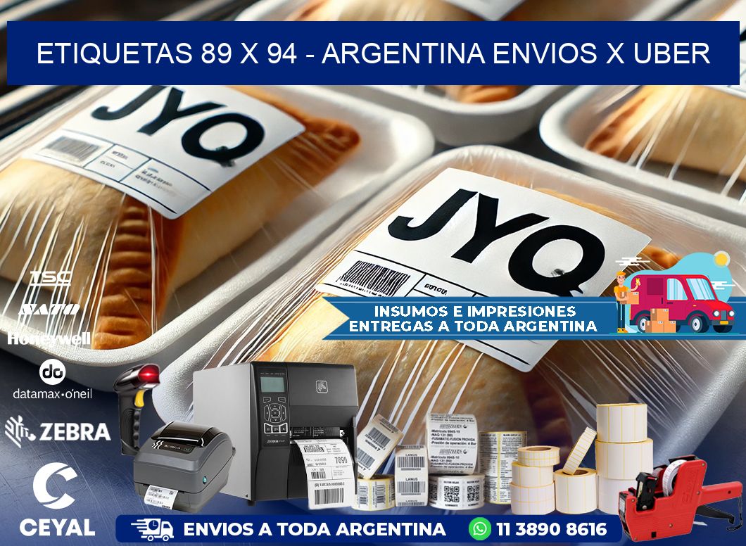 ETIQUETAS 89 x 94 - ARGENTINA ENVIOS X UBER