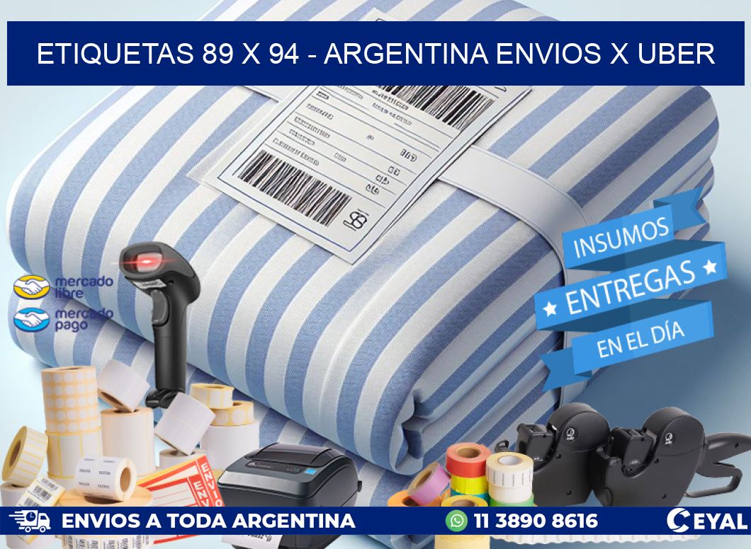 ETIQUETAS 89 x 94 - ARGENTINA ENVIOS X UBER