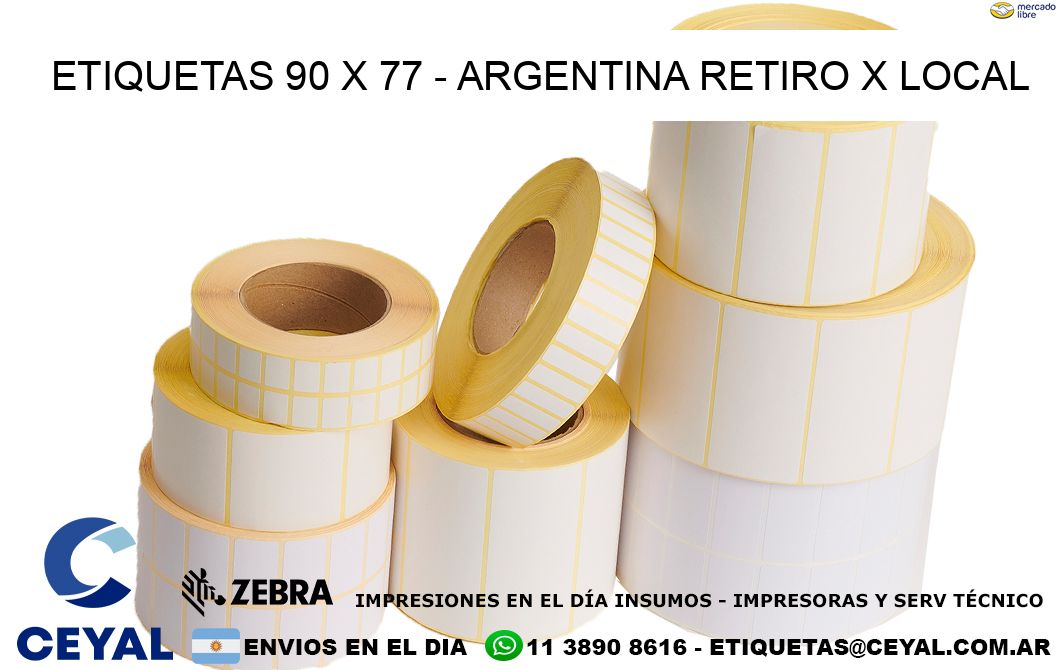 ETIQUETAS 90 x 77 - ARGENTINA RETIRO X LOCAL