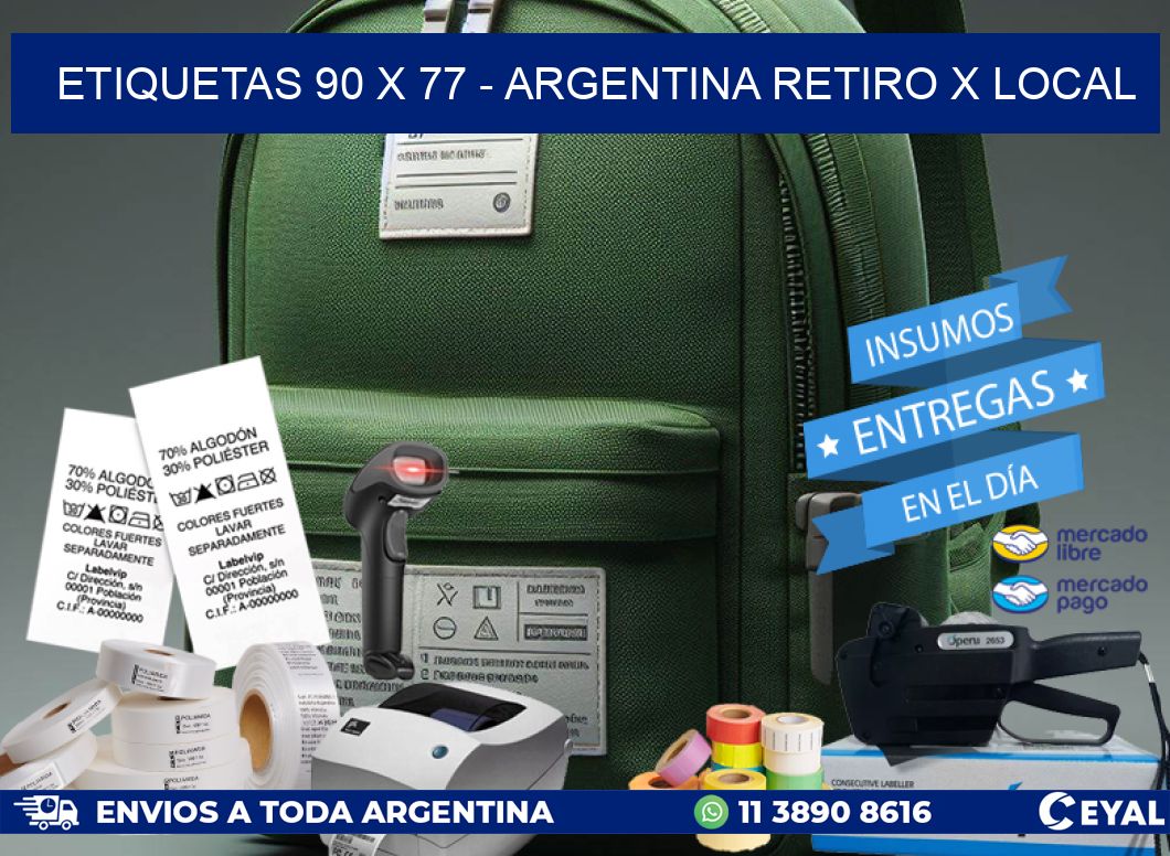 ETIQUETAS 90 x 77 – ARGENTINA RETIRO X LOCAL