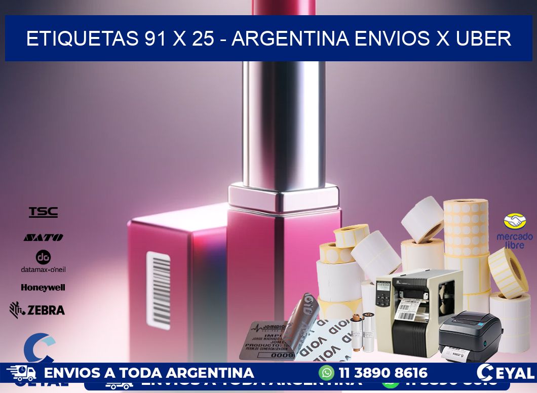 ETIQUETAS 91 x 25 – ARGENTINA ENVIOS X UBER