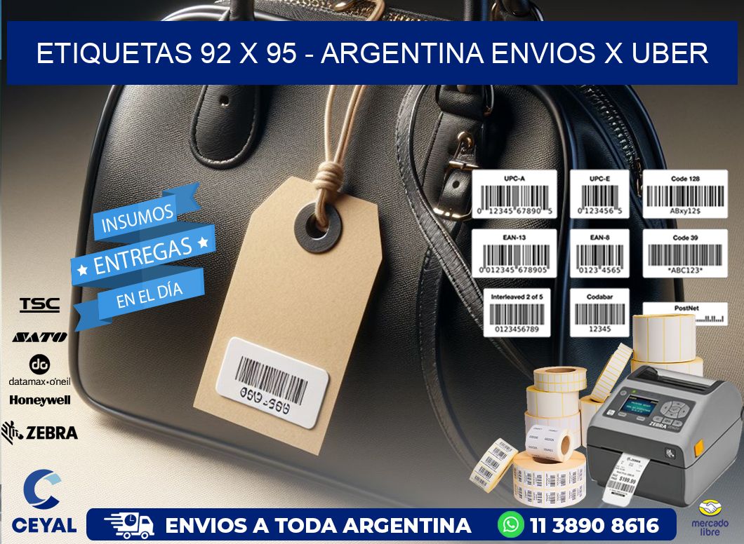 ETIQUETAS 92 x 95 - ARGENTINA ENVIOS X UBER