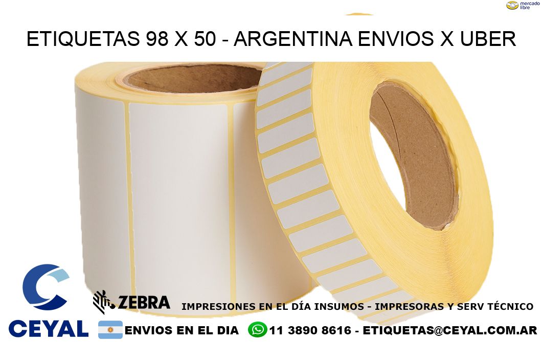 ETIQUETAS 98 x 50 – ARGENTINA ENVIOS X UBER