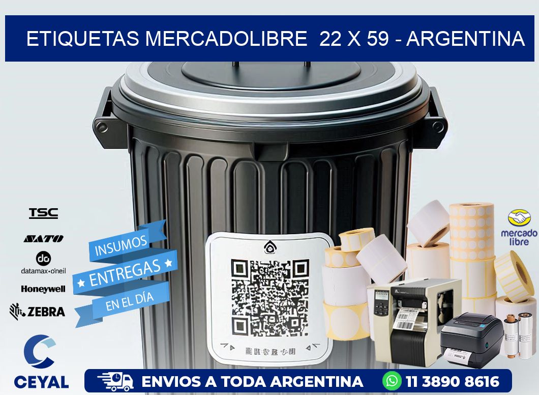 ETIQUETAS MERCADOLIBRE  22 x 59 - ARGENTINA