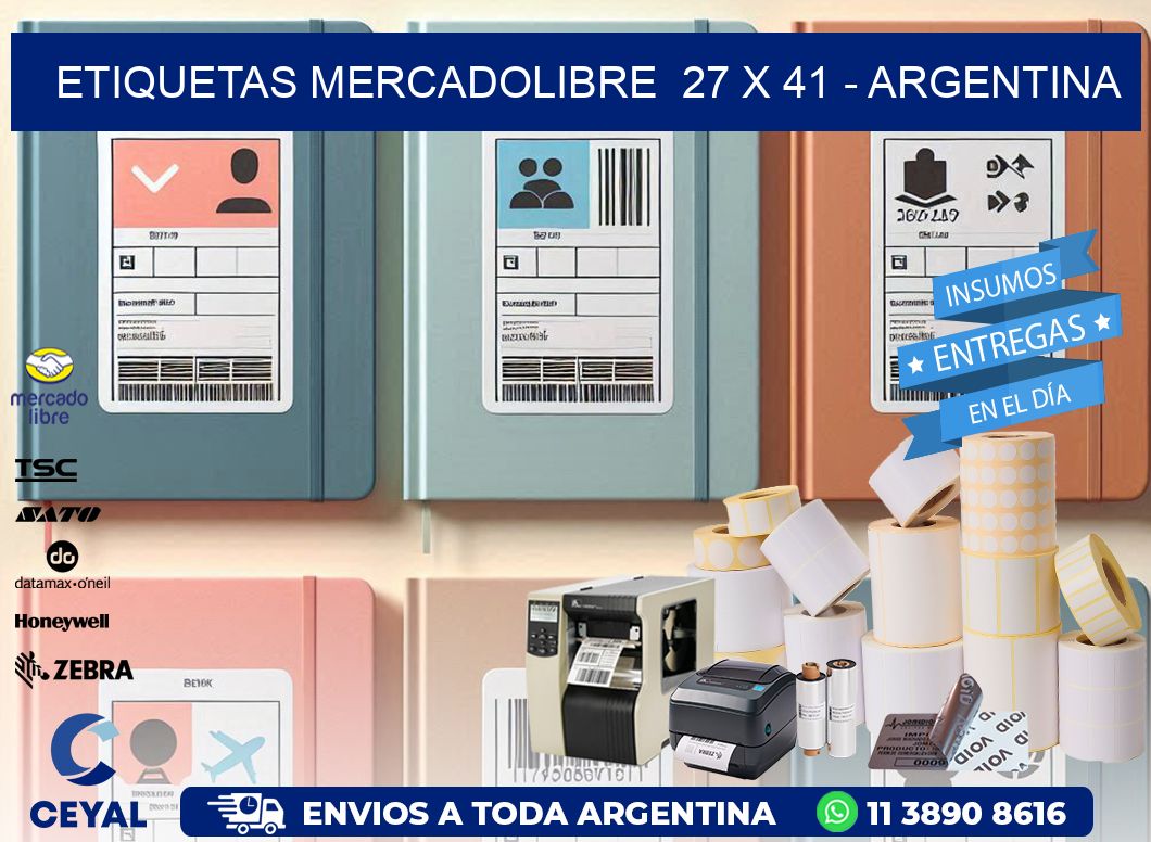 ETIQUETAS MERCADOLIBRE  27 x 41 - ARGENTINA