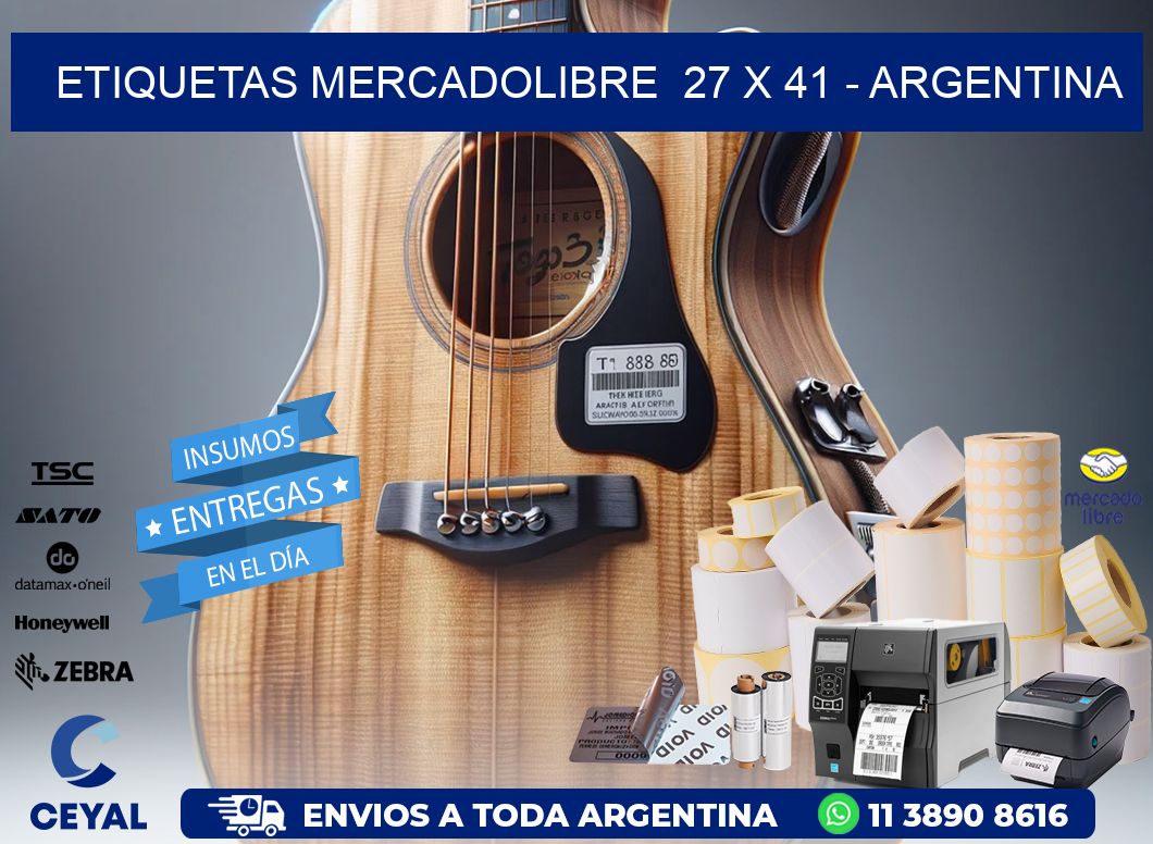 ETIQUETAS MERCADOLIBRE  27 x 41 - ARGENTINA