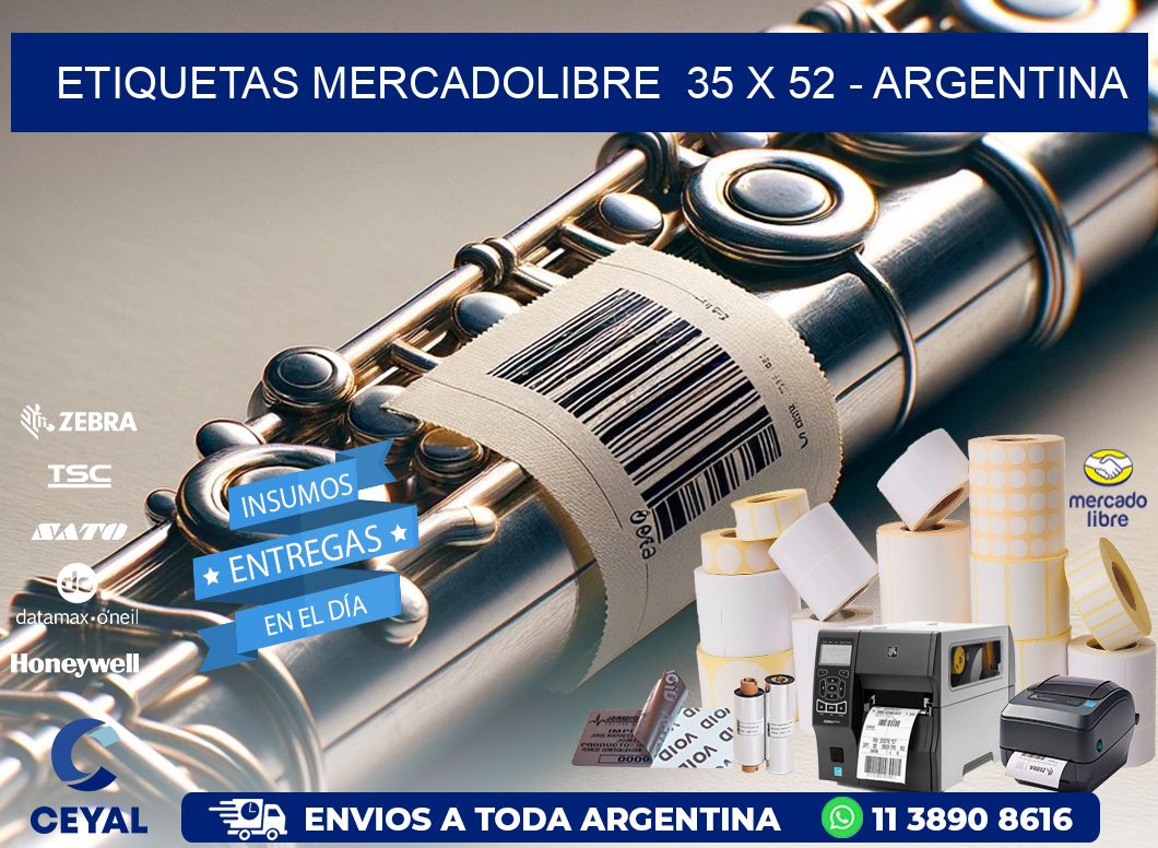 ETIQUETAS MERCADOLIBRE  35 x 52 - ARGENTINA