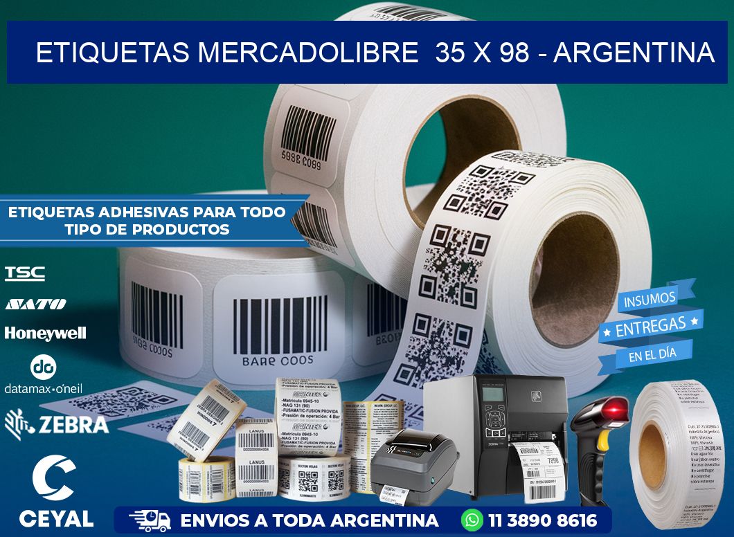 ETIQUETAS MERCADOLIBRE  35 x 98 – ARGENTINA