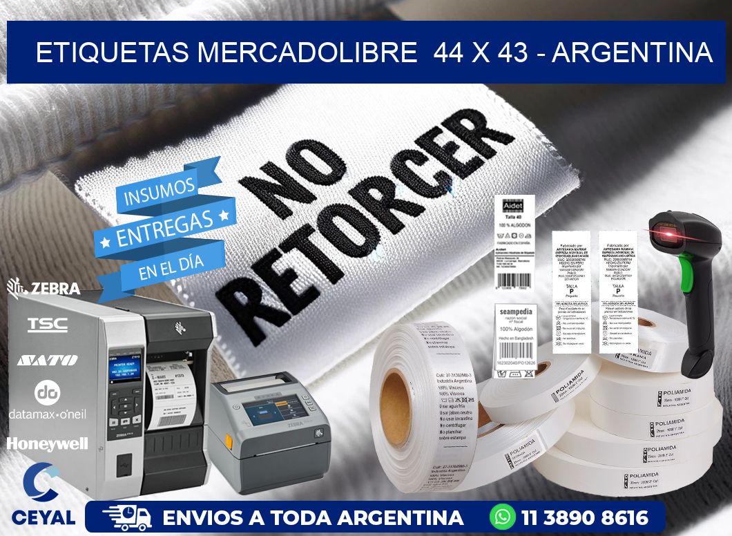 ETIQUETAS MERCADOLIBRE  44 x 43 - ARGENTINA