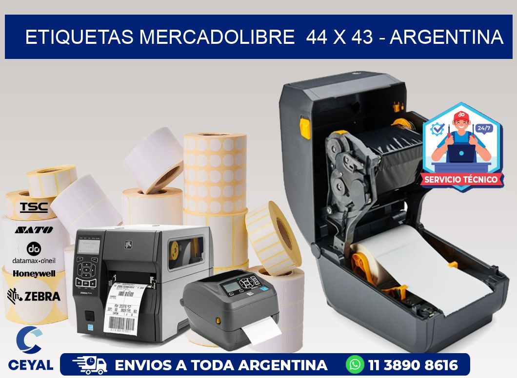 ETIQUETAS MERCADOLIBRE  44 x 43 - ARGENTINA