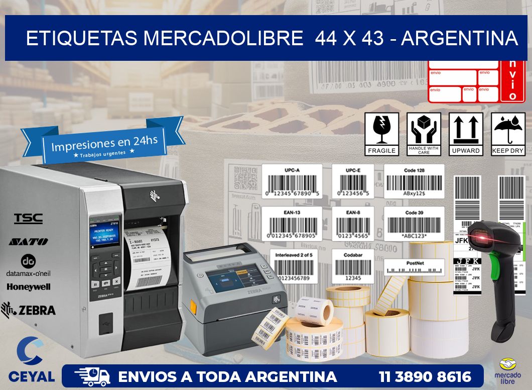 ETIQUETAS MERCADOLIBRE  44 x 43 – ARGENTINA