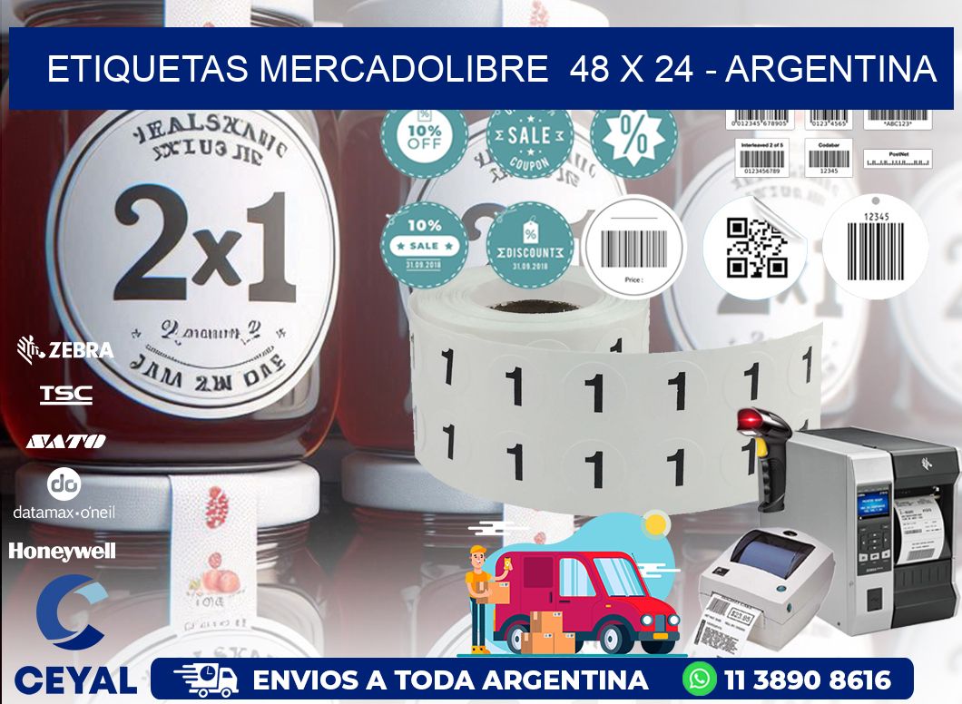 ETIQUETAS MERCADOLIBRE  48 x 24 - ARGENTINA